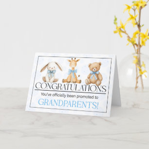 Carte Félicitations aux grands-parents Nouveau bébé bleu