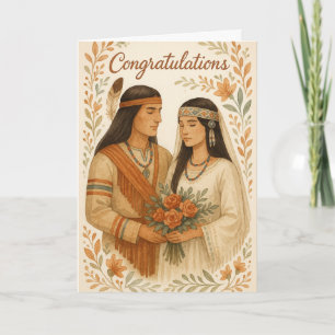 Carte Félicitations aux Mariages amérindiens