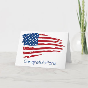 Carte Félicitations aux militaires patriotiques Drapeau