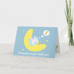 Carte Félicitations aux nouveaux parents Bébé Lapin au p