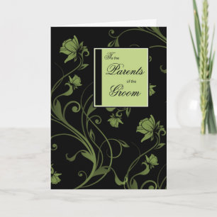 Carte Félicitations aux parents de Groom, Noir et Vert