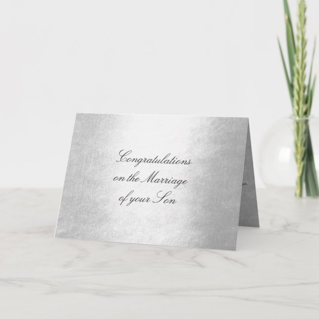 Carte Félicitations aux parents de la mariée Silver Glam (Devant)