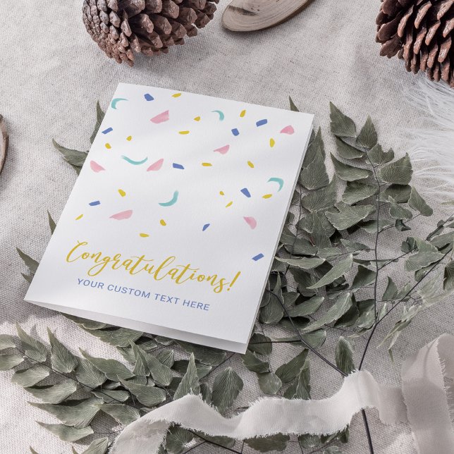 Carte Félicitations avec confettis colorés (Créateur téléchargé)