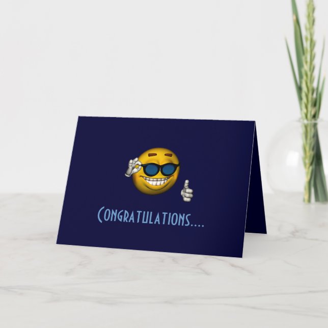 Carte "Félicitations" - avec des lunettes de soleil (Devant)