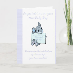 Carte Félicitations Baby Boy Card, Nouveau bébé