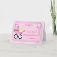 Félicitations Baby Girl Card