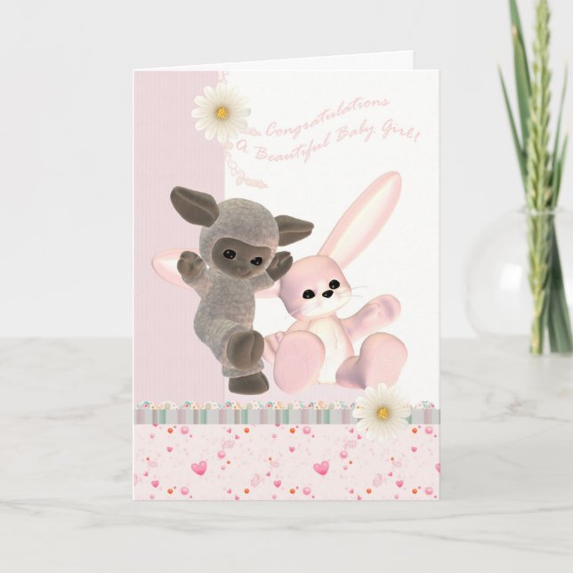 Carte Félicitations Baby Girl Card, Nouveau bébé (Devant)