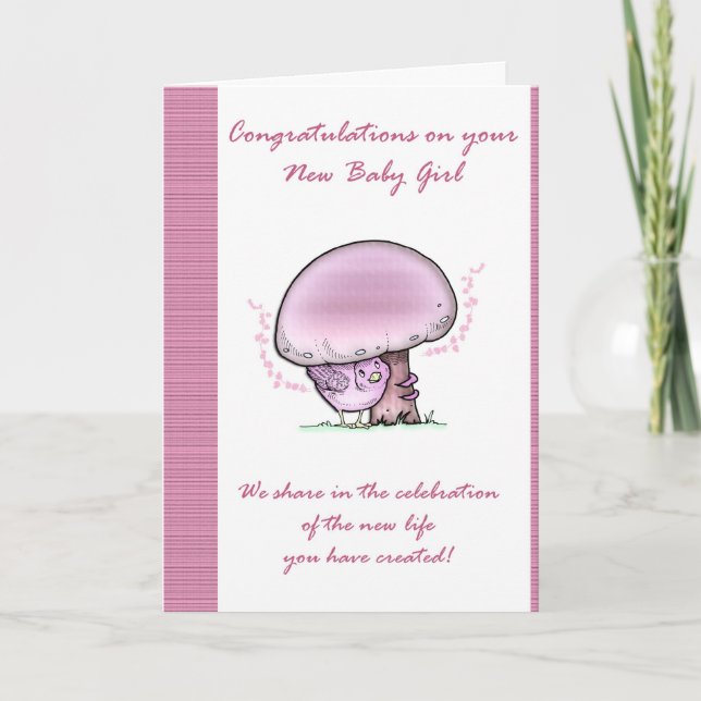 Carte Félicitations Baby Girl Card, Nouveau bébé (Devant)