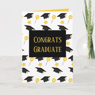 Carte Félicitations Ballons diplômés Casquette Motif