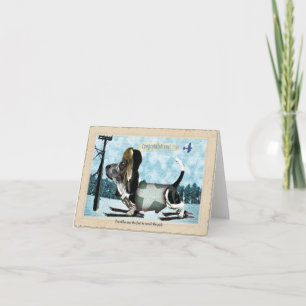 Carte Félicitations basset hound card