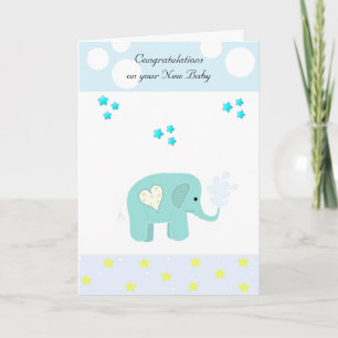 Carte Félicitations bébé éléphant