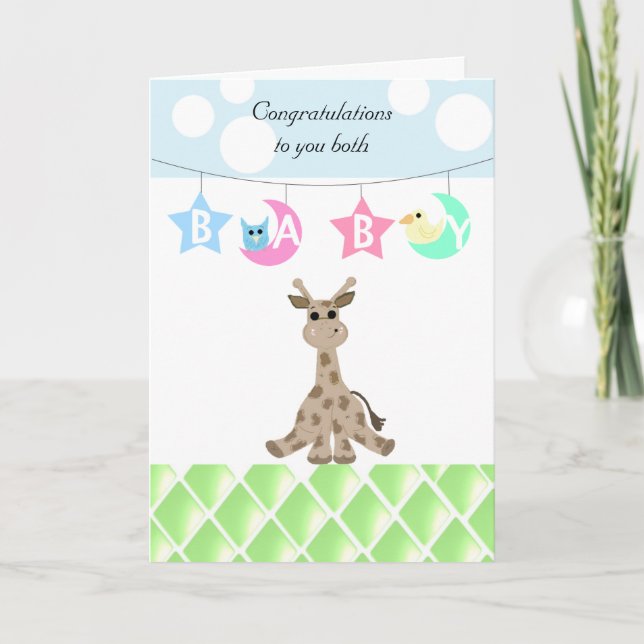 Carte Félicitations bébé girafe (Devant)
