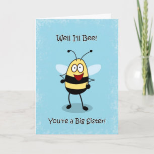 Carte Félicitations Big Soeur, Bumble Bee Card