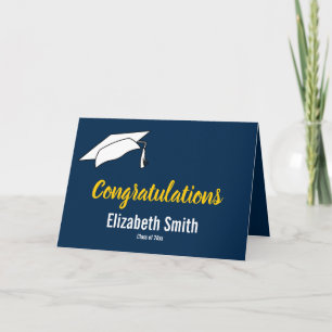 Carte Félicitations Blue Maize Graduation Grad's Name