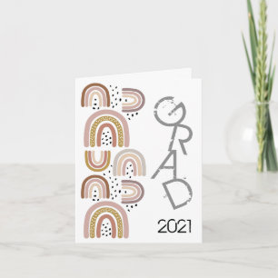Carte Félicitations Boho Graduation Rainbows