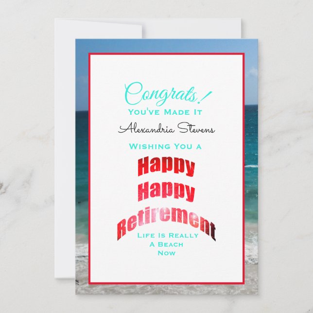 Carte Félicitations Bonne Retraite du personnel du burea (Devant)