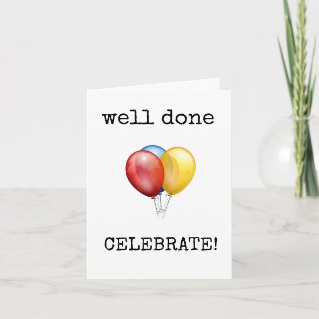Carte Félicitations, Bravo, Fête, Ballons (Devant)