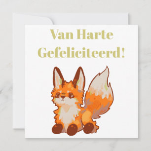 Carte Félicitations chaleureuses ! Fox, petit renard