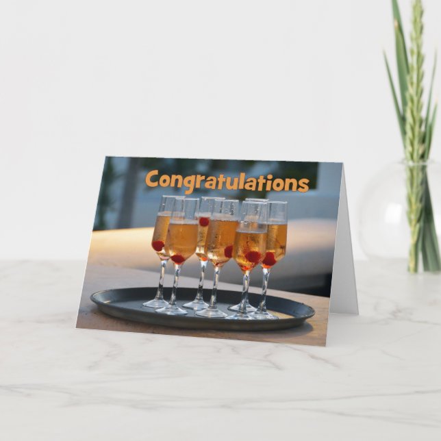 Carte Félicitations Champagne aux mauvaises herbes (Devant)