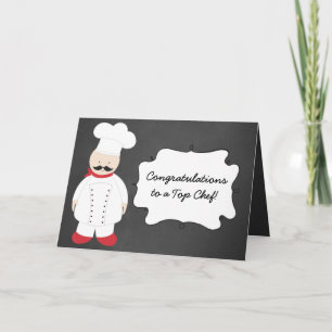 Carte Félicitations Chef Cook Graduation Greeting Card