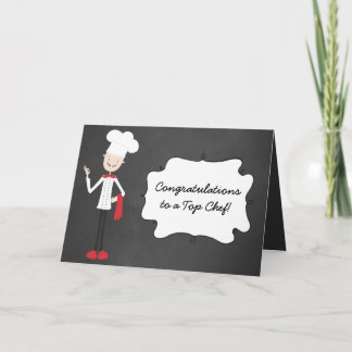 Carte Félicitations Chef Cook Graduation Greeting Card