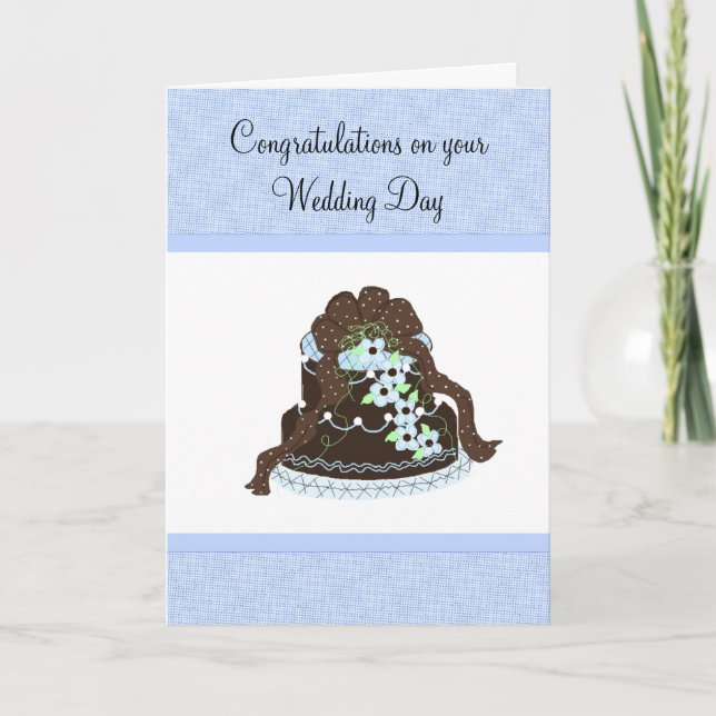 Carte Félicitations Chocolate Mariage Cake (Devant)