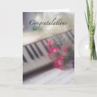 Félicitations Clavier, avec Fleurs