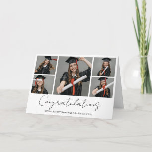 Carte Félicitations Collage Photo Moderne Diplômé