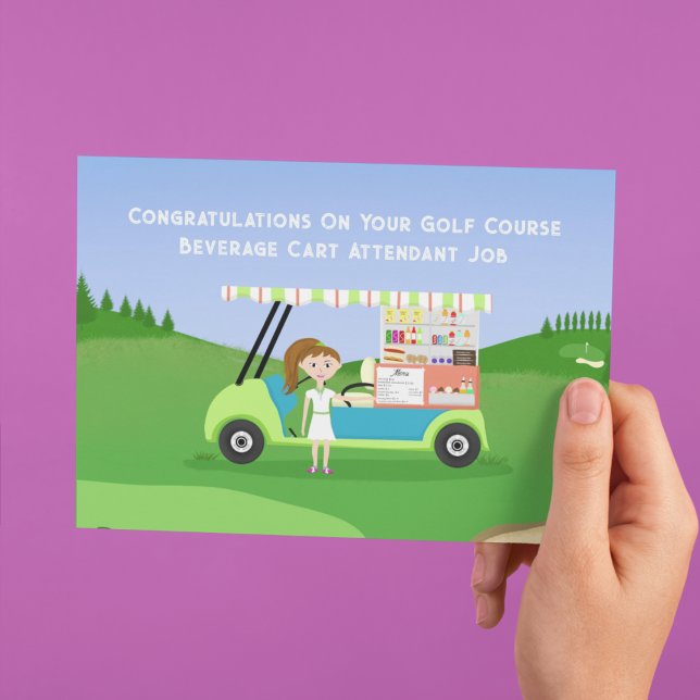 Carte Félicitations comme préposée au chariot de boisson (Créateur téléchargé)
