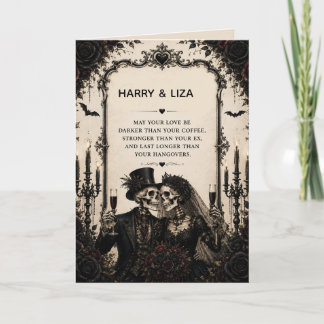 Carte Félicitations couple heureux gothique mariage