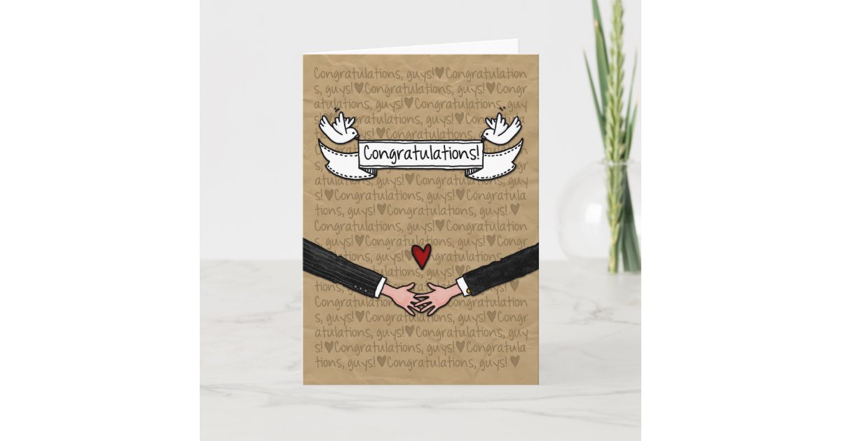 Carte Félicitations Couple Mariage gay Zazzle.fr