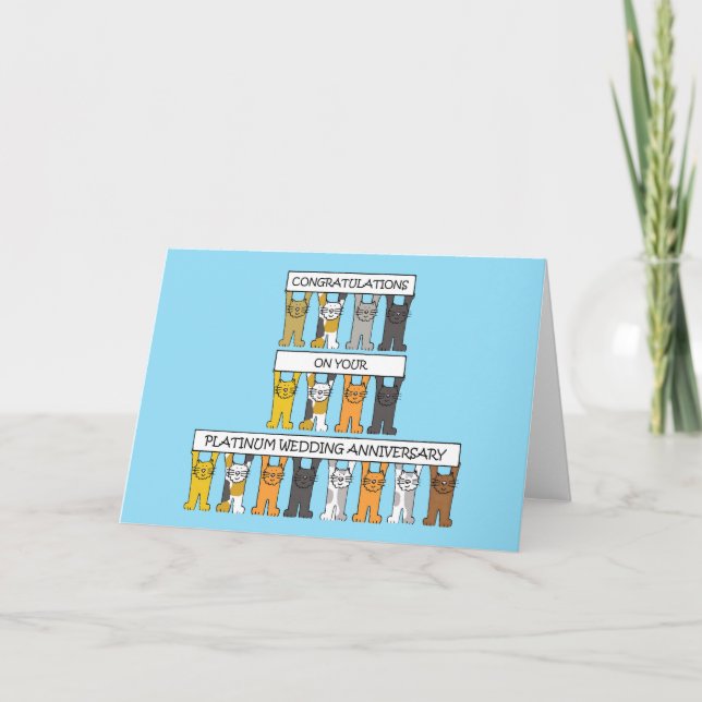 Carte Félicitations d'anniversaire de mariage de platine (Devant)