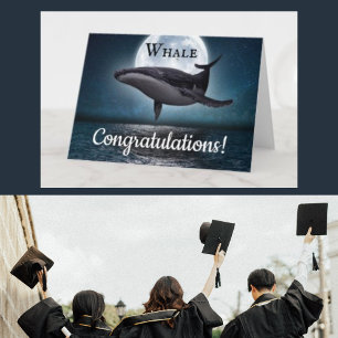 Carte félicitations de baleine pour l'obtention du diplô