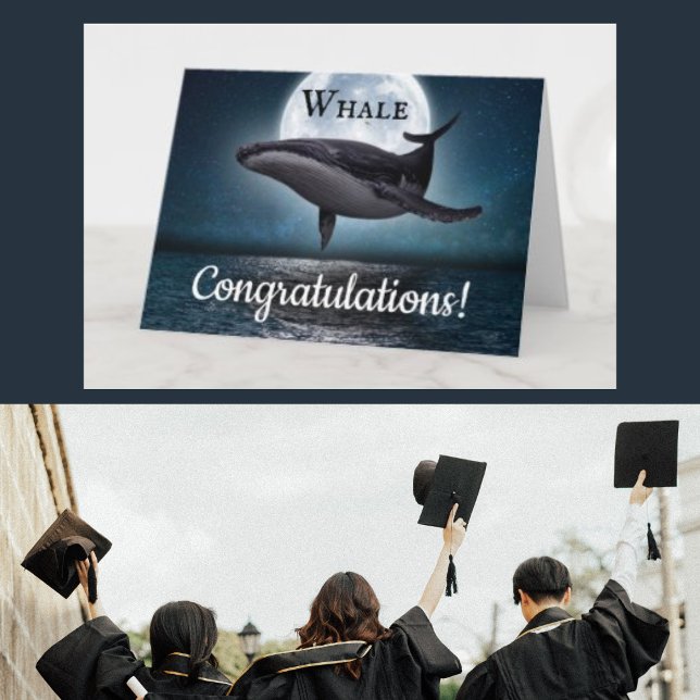 Carte félicitations de baleine pour l'obtention du diplô (Créateur téléchargé)
