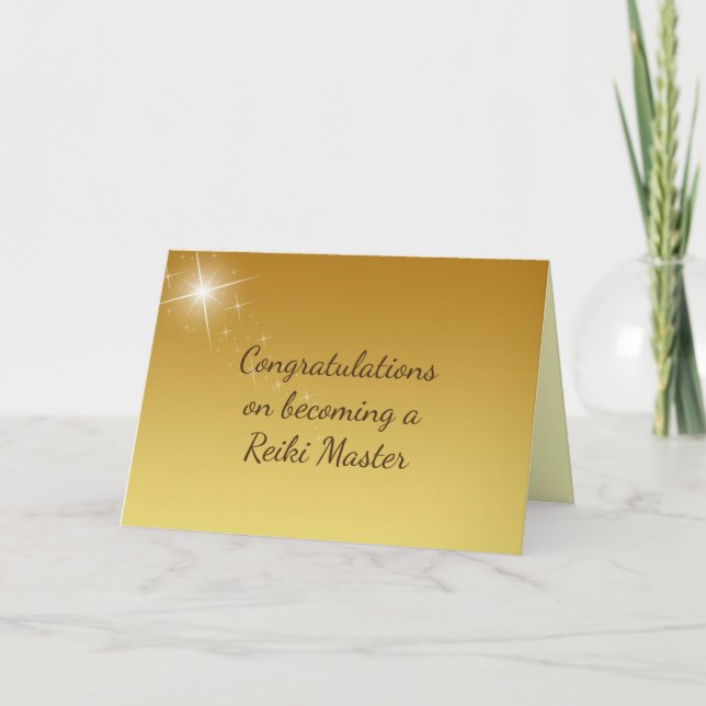 Carte Félicitations de devenir un Maître Reiki (Devant)