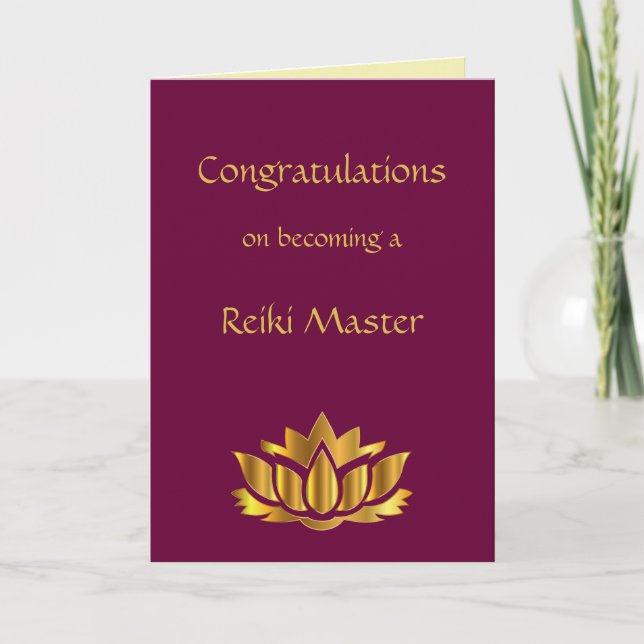 Carte Félicitations de devenir un Maître Reiki (Devant)