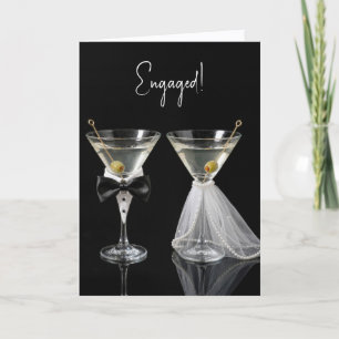 Carte Félicitations de fiançailles Martini Cocktails
