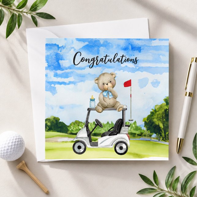 Carte Félicitations de golf pour bébé golfeur C'est un g (Créateur téléchargé)