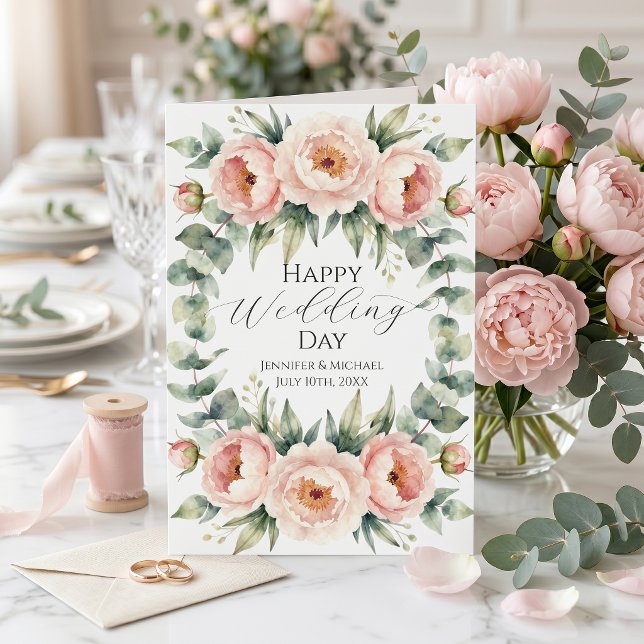 Carte Félicitations de mariage à l'aquarelle Eucalyptus  (Créateur téléchargé)