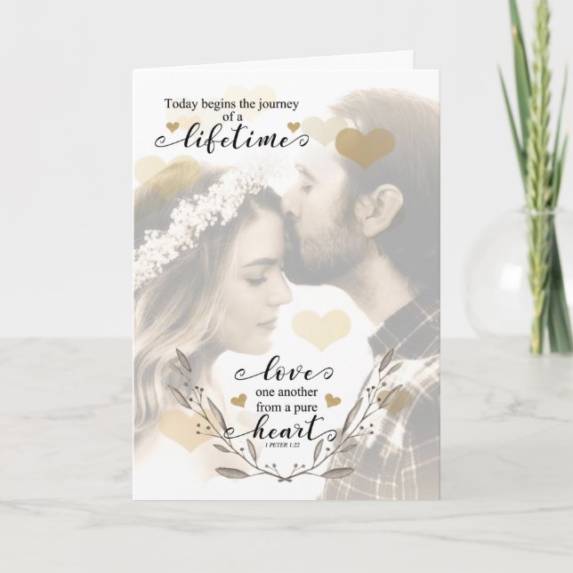 Carte Félicitations de mariage chrétien Mariée et Marié  (Devant)