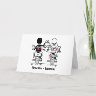 Carte Félicitations de mariage de motard personnalisées