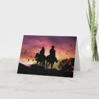 Félicitations de mariage d'équitation de cowboy et