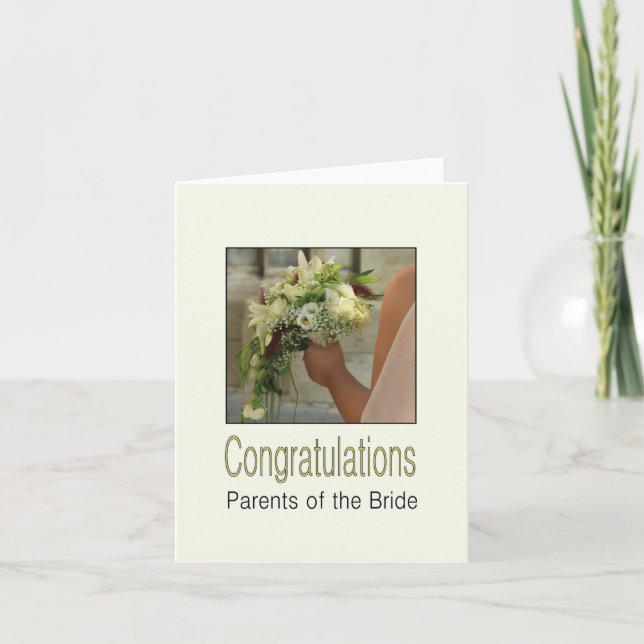 Carte félicitations de mariage des parents de la mariée (Devant)