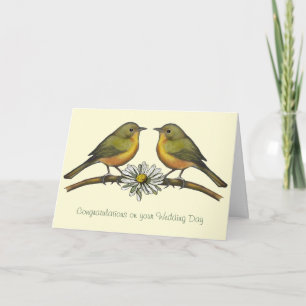Carte Félicitations de mariage : Deux oiseaux,