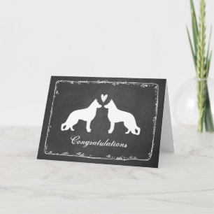 Carte Félicitations de mariage pour chiens de berger all