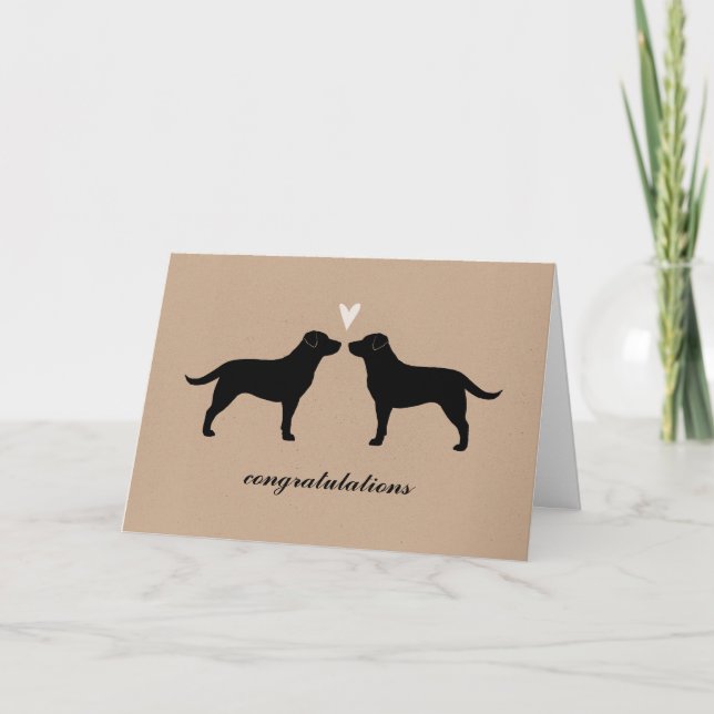 Carte Félicitations de mariage pour les Retrievers Labra (Devant)