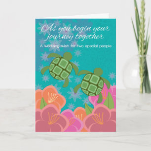 Carte Félicitations de mariage pour les tortues de mer H