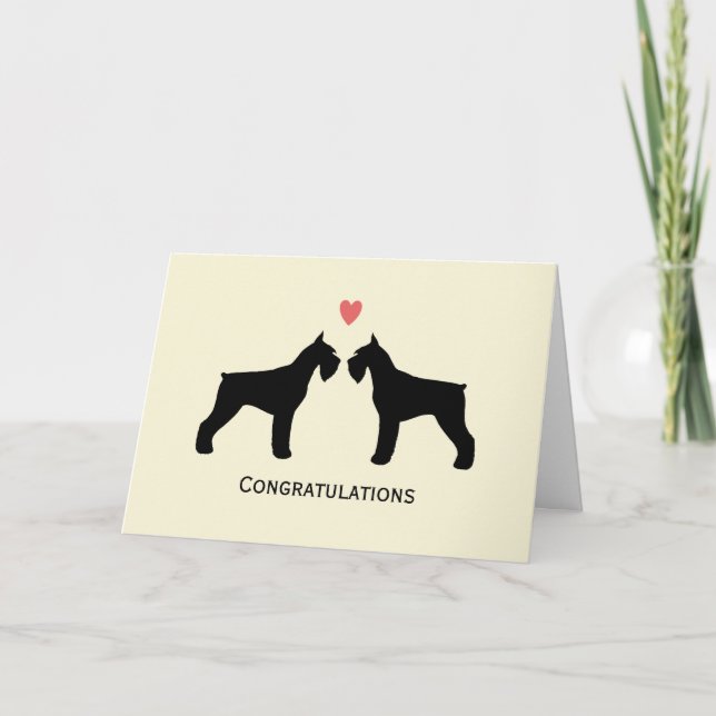Carte Félicitations de mariage pour Schnauzers géants (Devant)