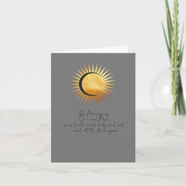 Carte Félicitations de mariage - Soleil et Lune (Devant)