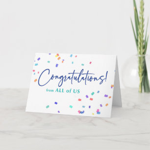 Carte Félicitations de notre part à tous Confettis d'aff